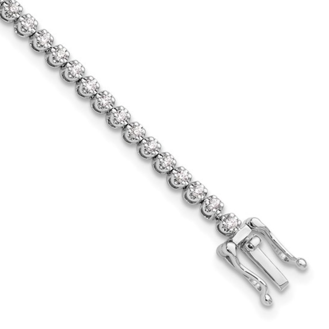 14K WHITE GOLD - LAB DIAMOND TENNIS BRACELET