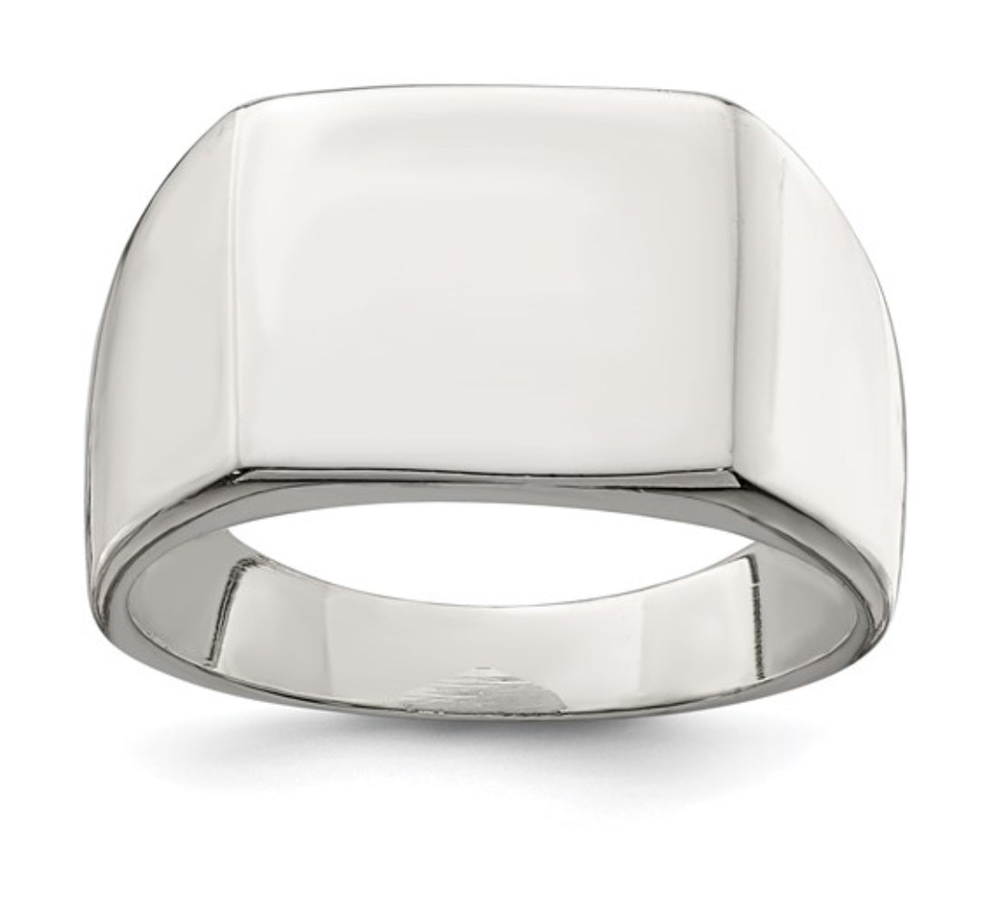STERLING SILVER - CLOSED BACK SIGNET RING