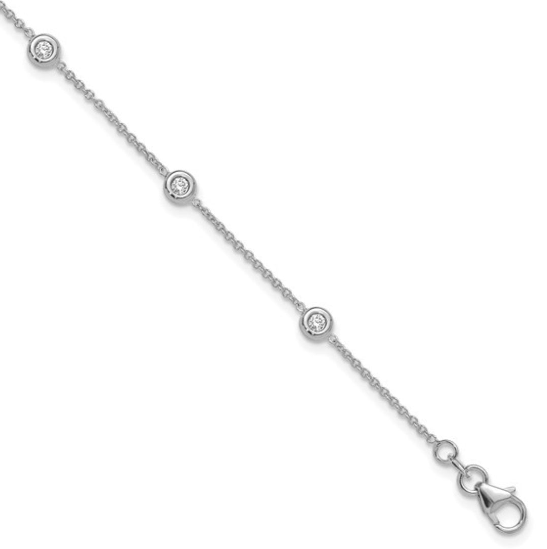 14K WHITE GOLD - LAB DIAMOND SIX STATION BRACELET