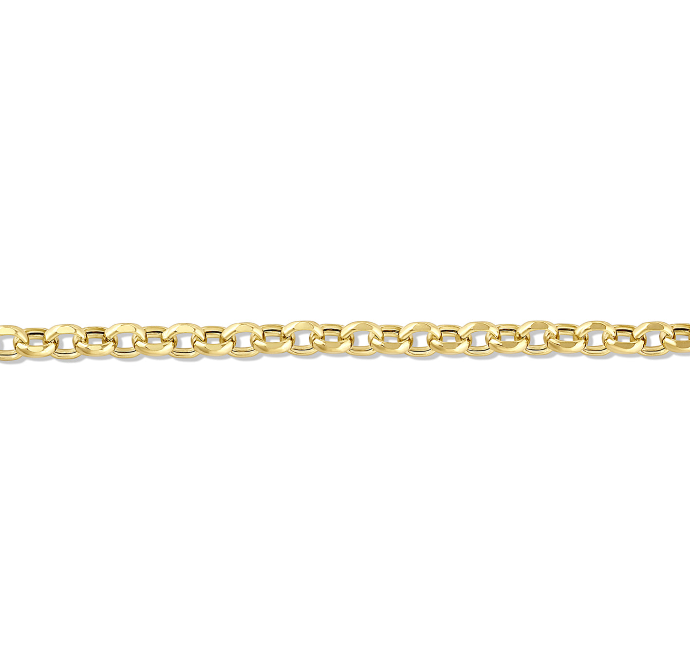14K GOLD - DIAMOND CUT DESIGNER ROLO CHAIN 5.2MM.