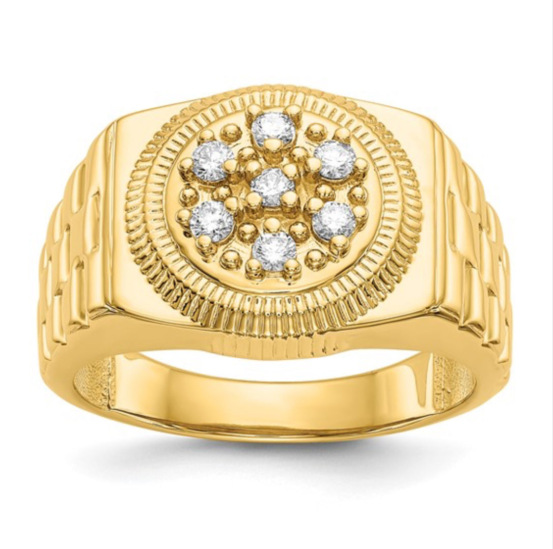 14K GOLD - MENS DIAMOND RING