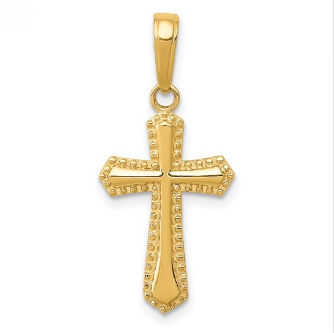 14K GOLD - PASSION CROSS PENDANT.