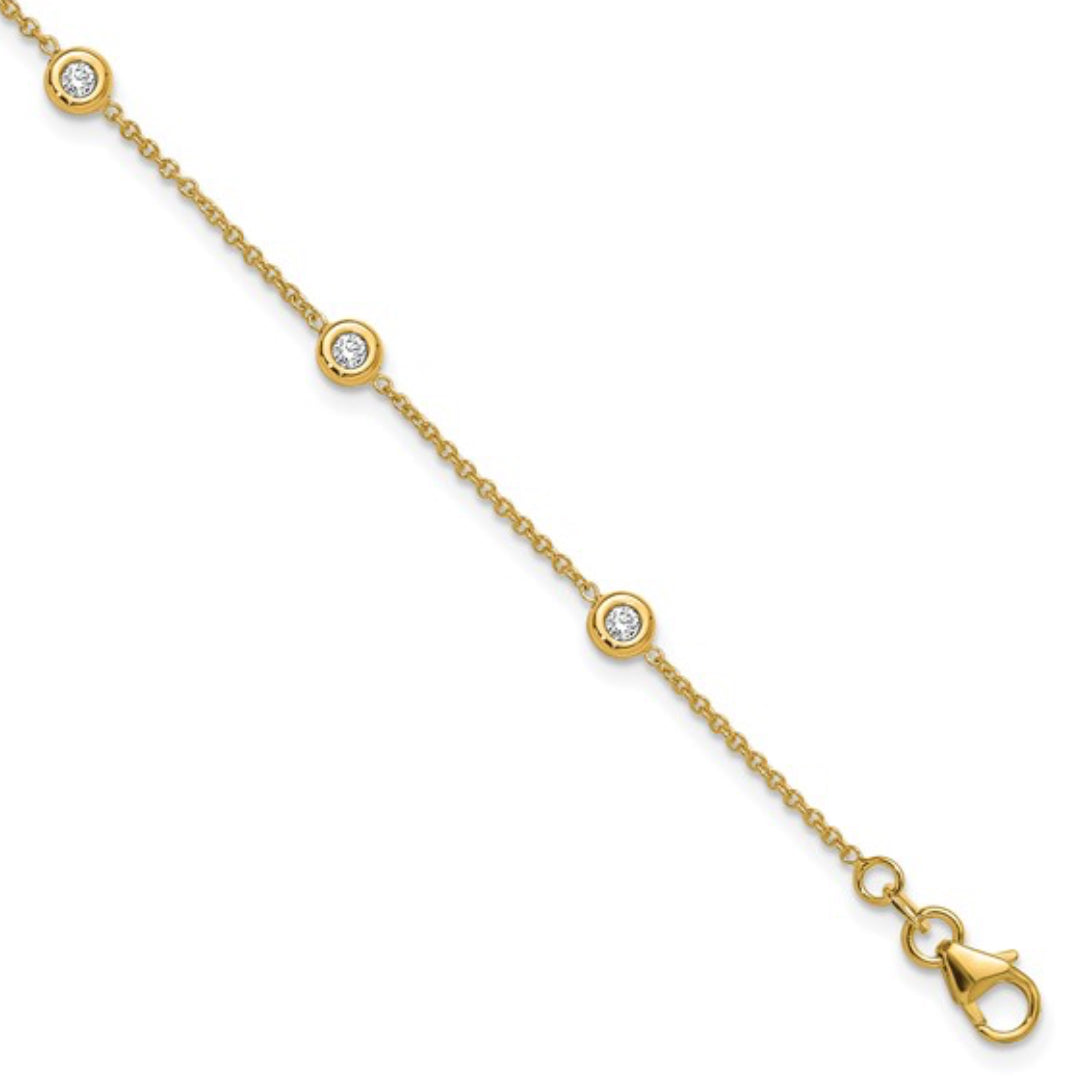 14K GOLD - LAB DIAMOND SIX STATION BRACELET