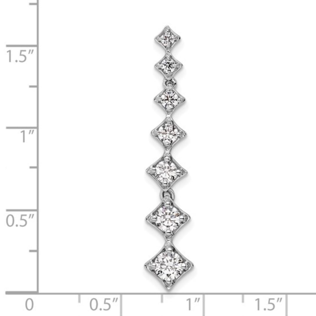 14K WHITE GOLD - LAB DIAMOND DIAMOND BAR PENDANT