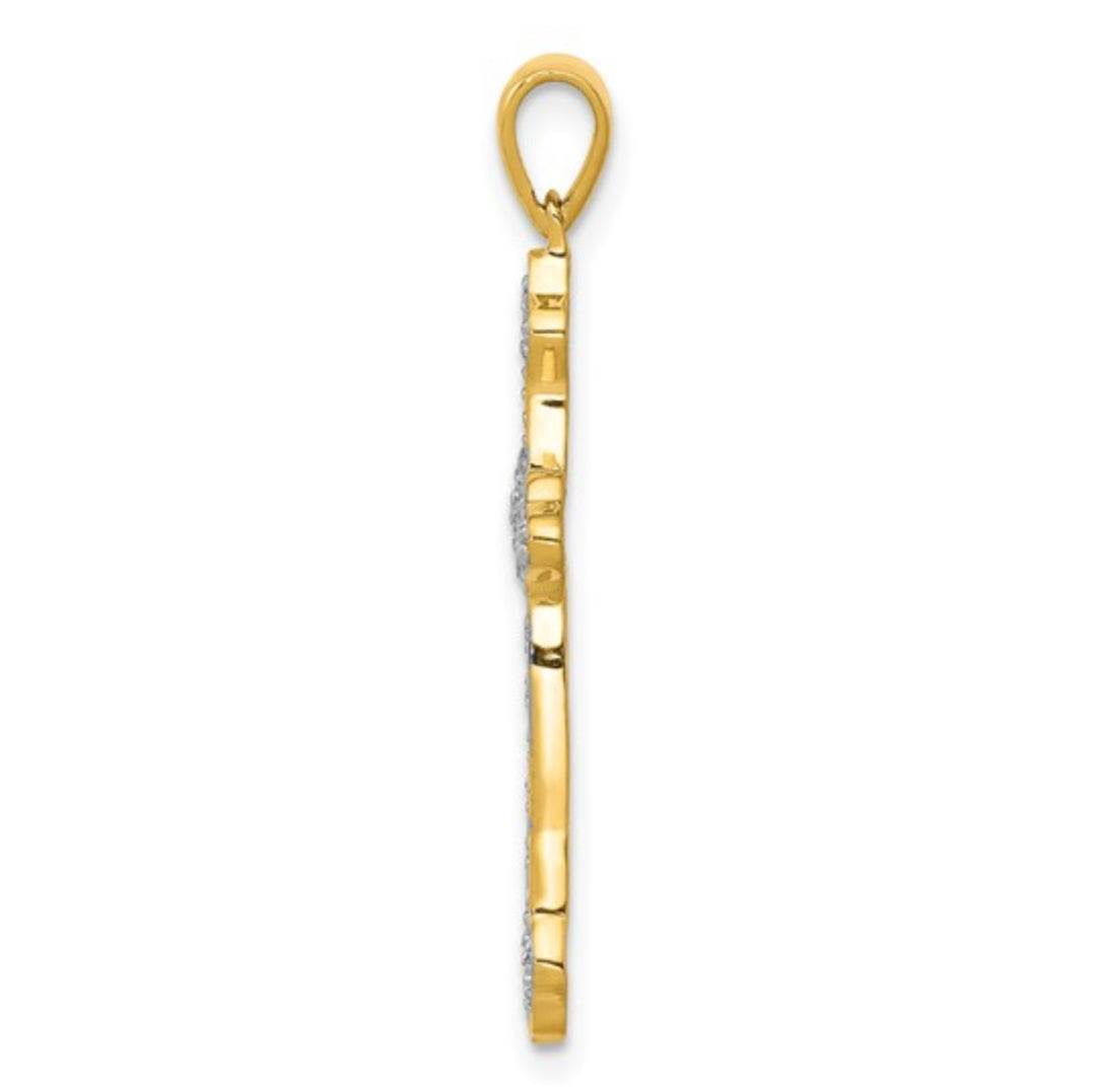 14K GOLD - DIAMOND CROSS PENDANT