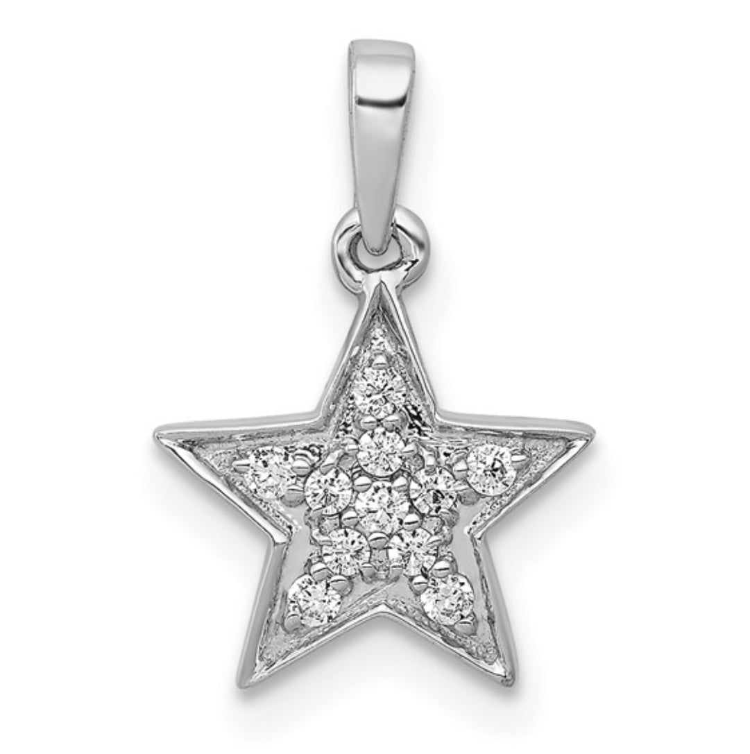14K GOLD - LAB DIAMOND STAR PENDANT