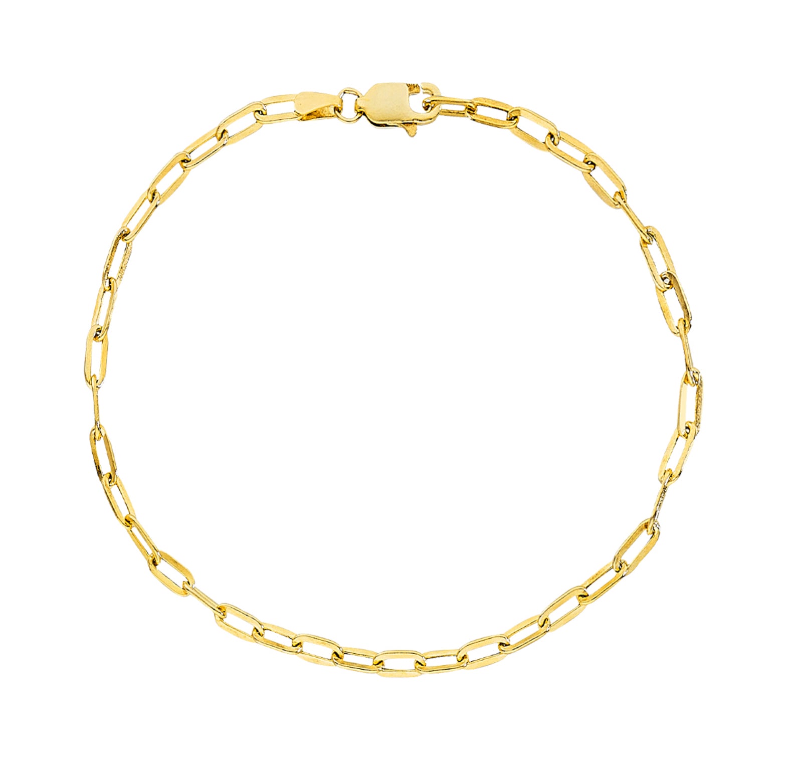 14K SEMI-SOLID GOLD - PAPERCLIP CHAIN 3MM.