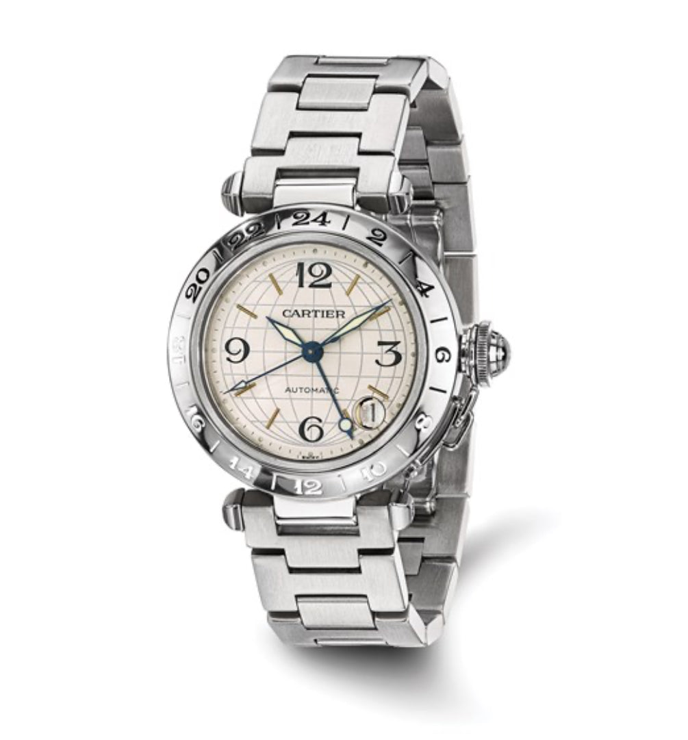 CERTIFIED PRE-OWNED CARTIER - STAINLESS STEEL MEN’S PASHA C AUTOMATIC GMT WATCH