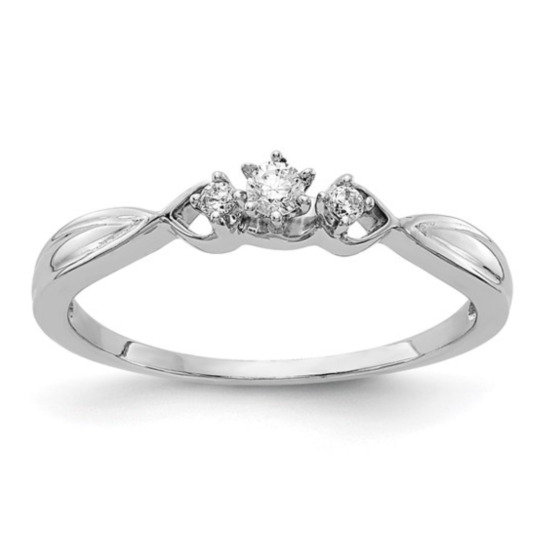 14K GOLD - LAB DIAMOND 3 STONE RING