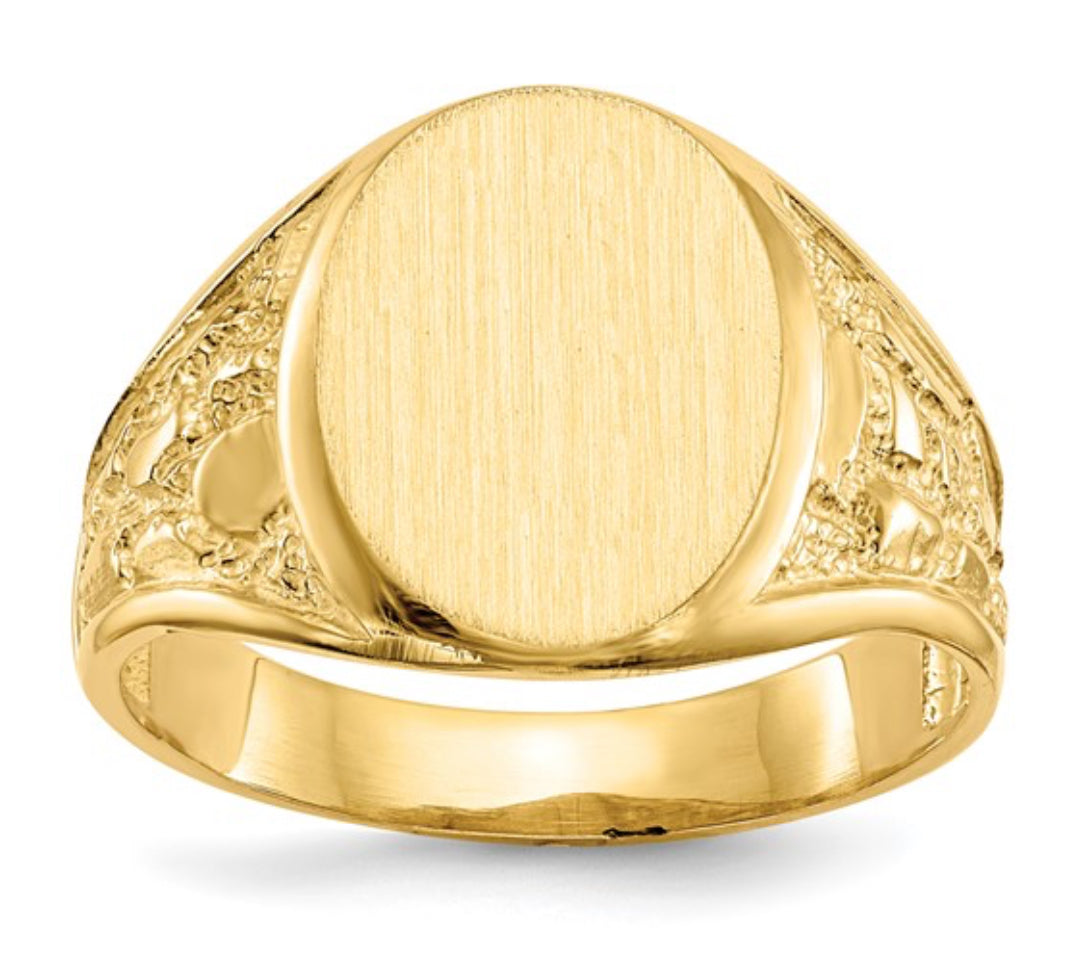 14K GOLD  - FANCY SIGNET RING