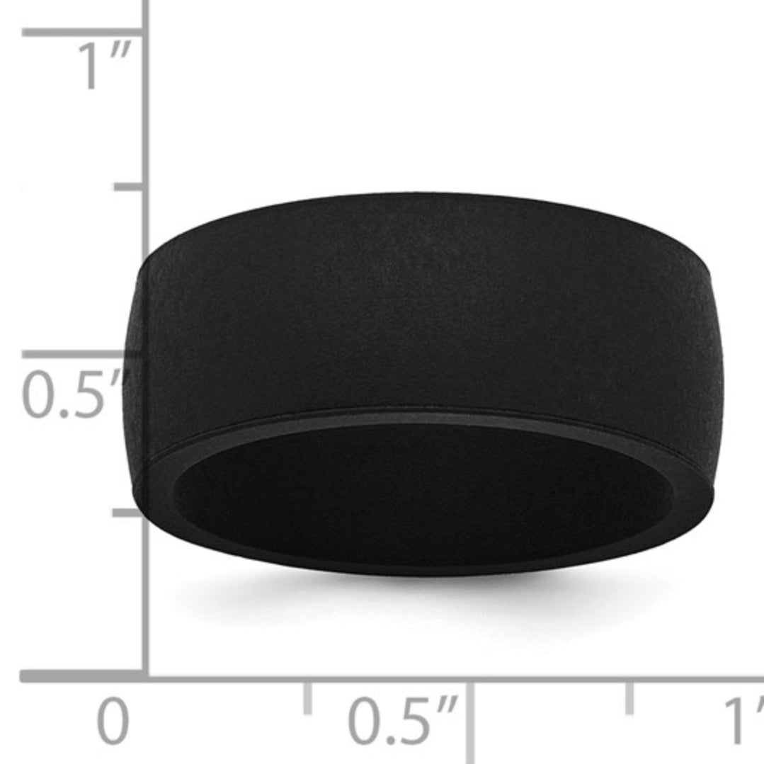 SILICON BLACK - FLAT EDGE BAND RING 8.7MM