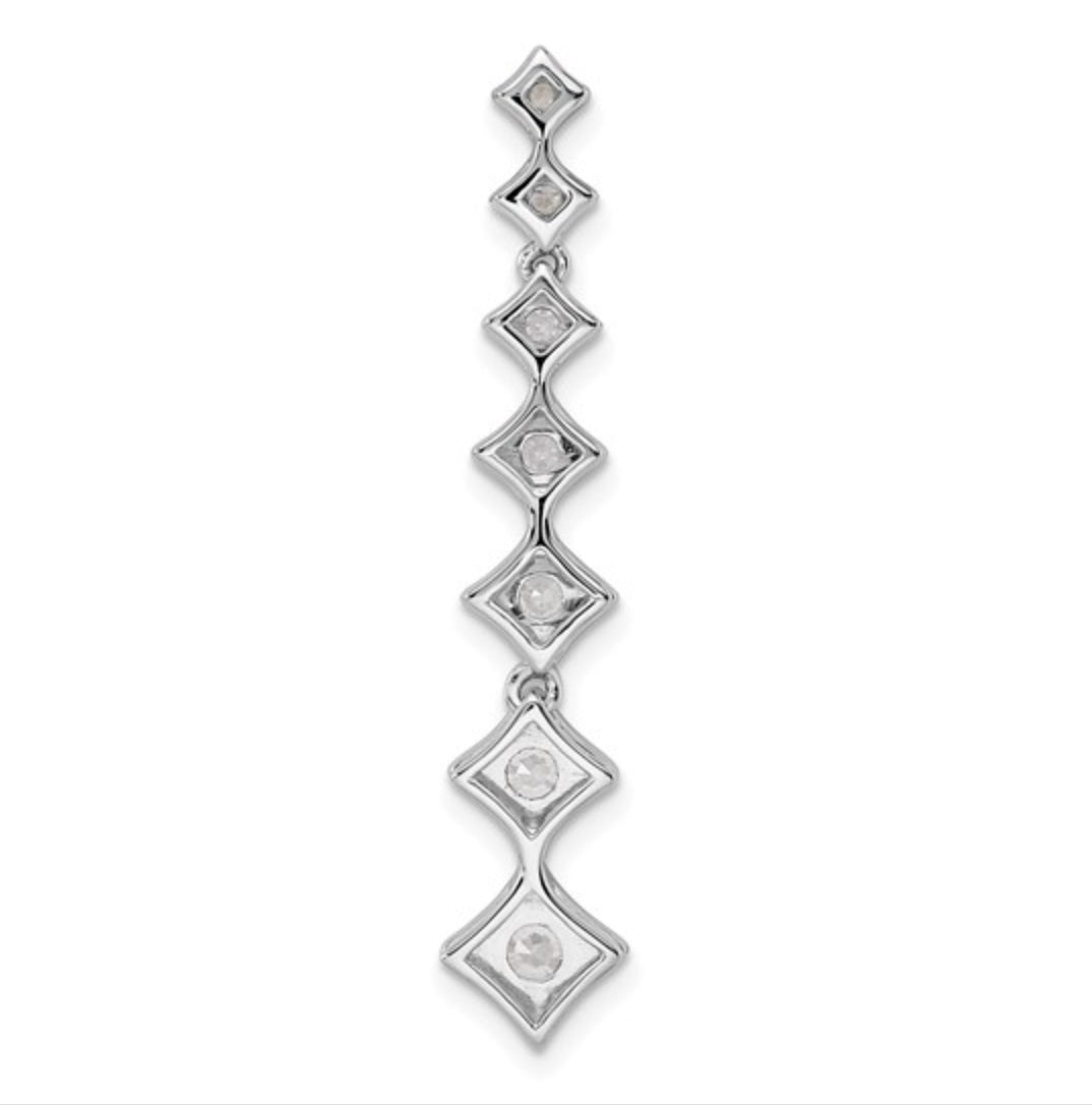 14K WHITE GOLD - LAB DIAMOND DIAMOND BAR PENDANT