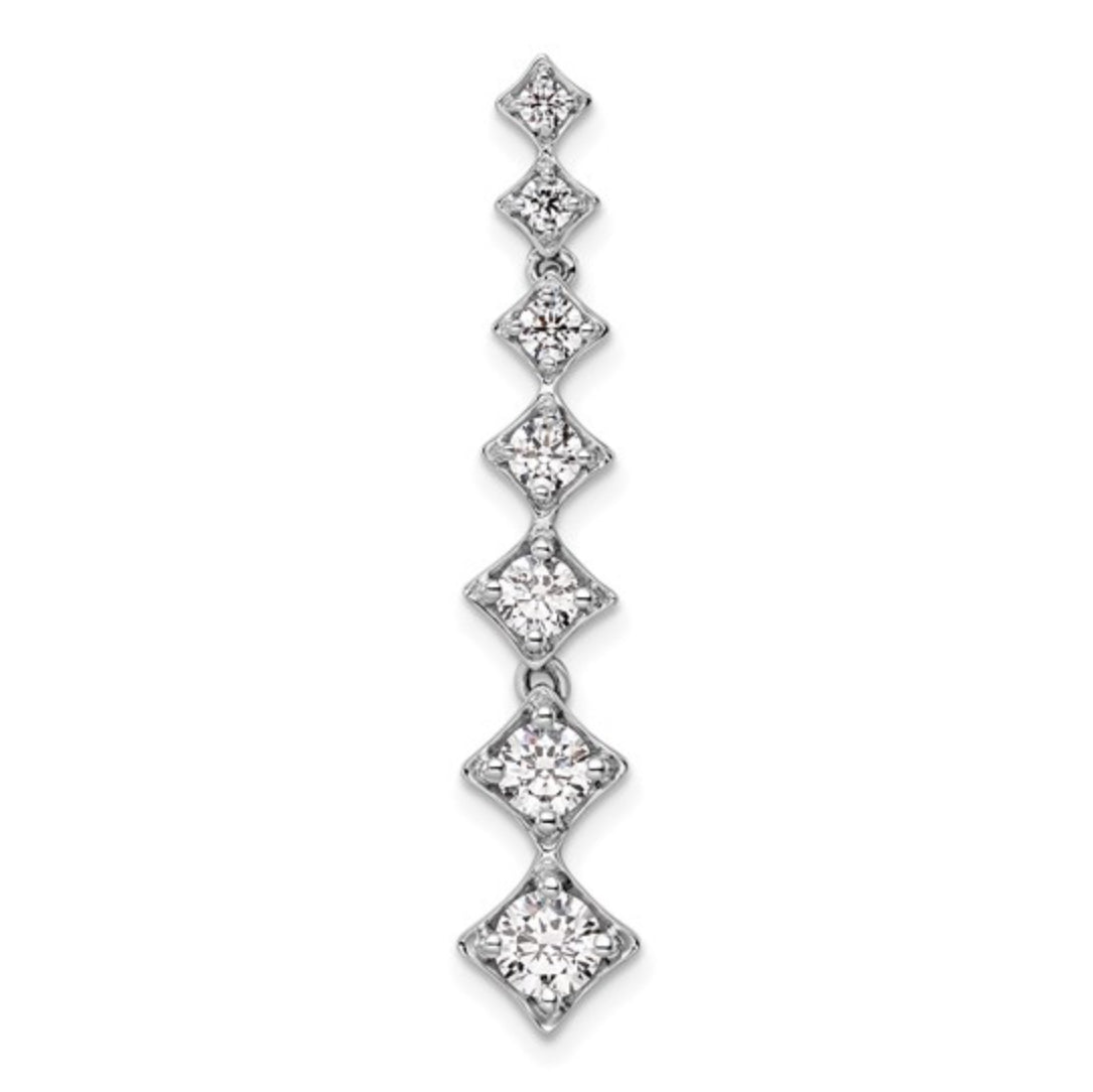 14K WHITE GOLD - LAB DIAMOND DIAMOND BAR PENDANT