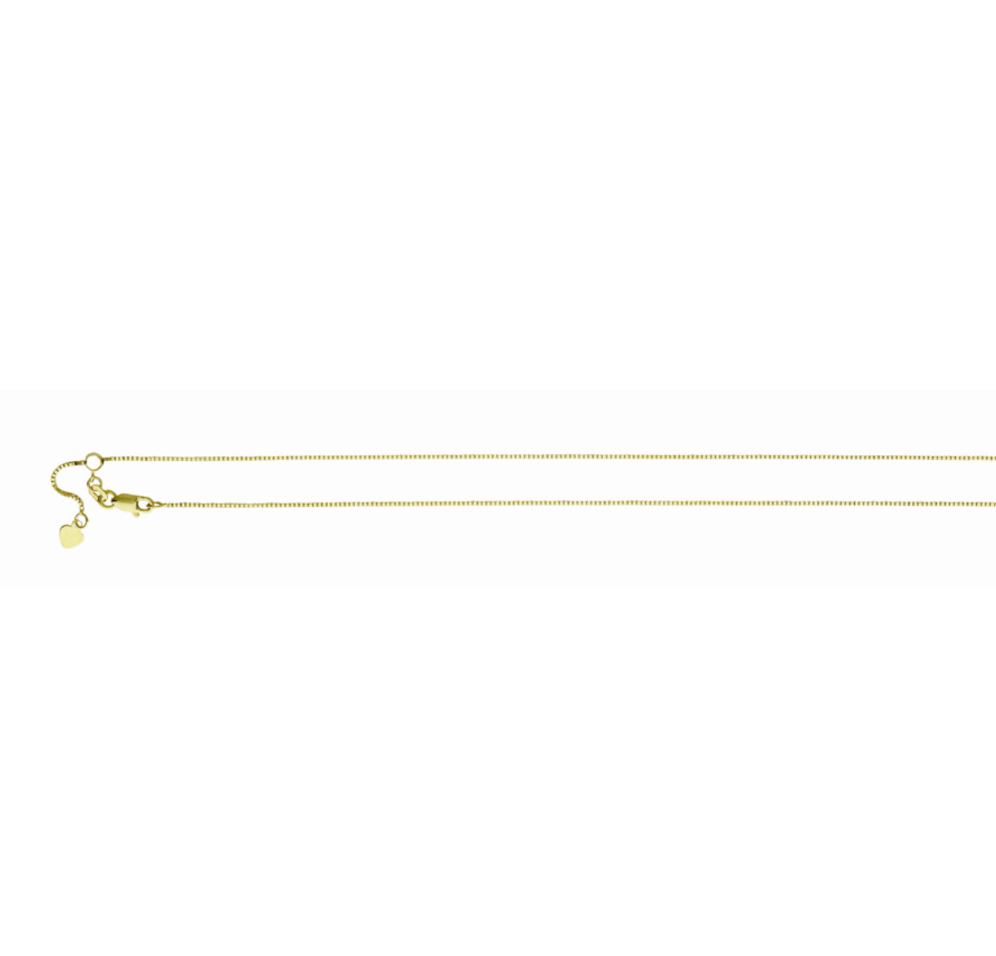 14K GOLD - MICRO ADJUSTABLE BOX CHAIN 0.85MM.