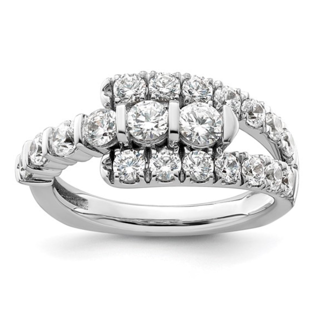 14K GOLD - LAB DIAMOND FANCY BAND RING