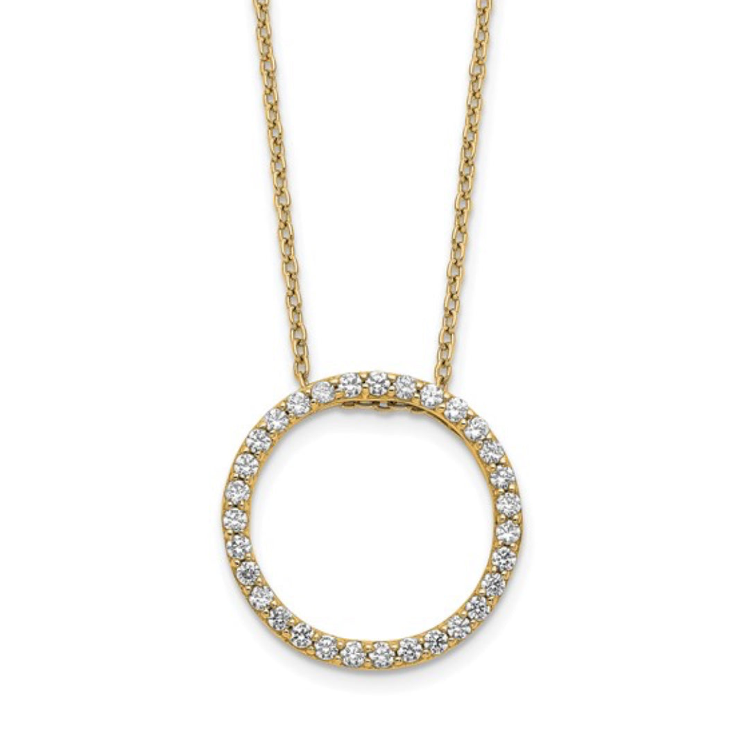 14K GOLD - LAB DIAMOND CIRCLE NECKLACE
