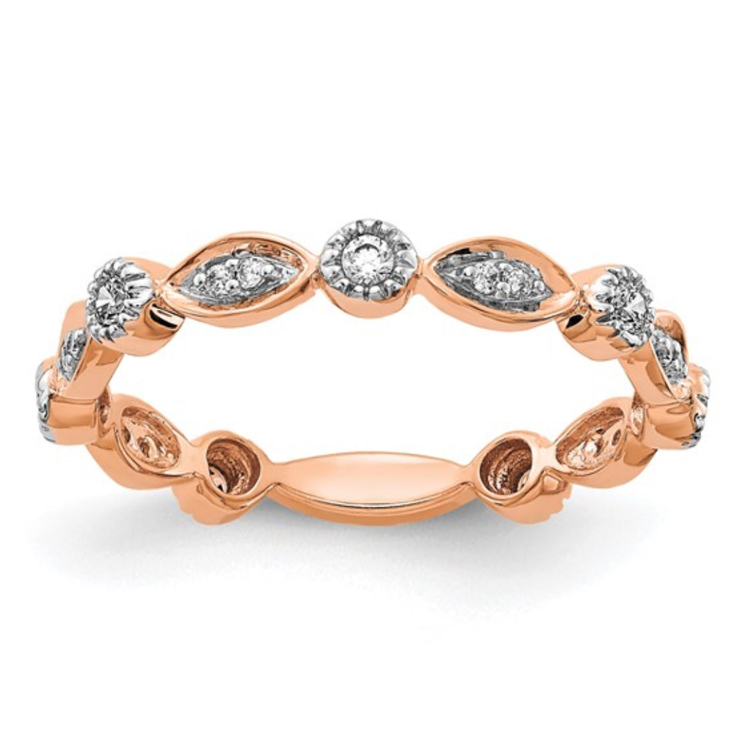 14K ROSE GOLD - LAB DIAMOND FASHION BAND RING