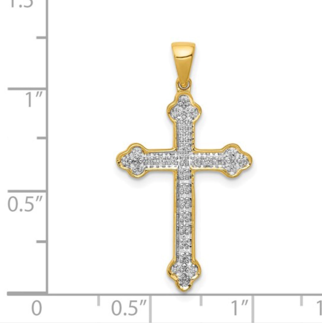 14K GOLD - DIAMOND CROSS PENDANT