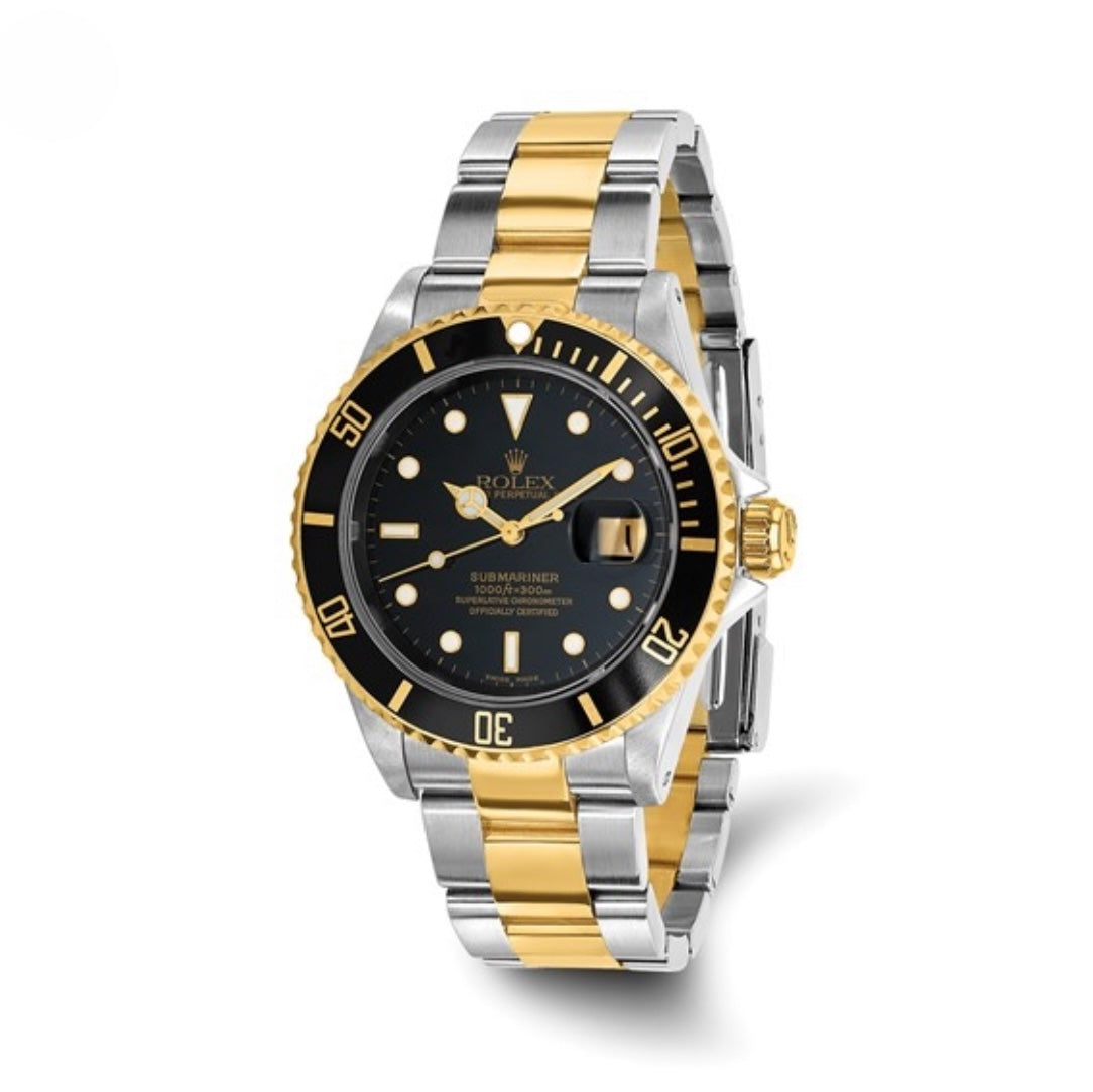 CERTIFIED PRE-OWNED ROLEX - TWO-TONE 40MM SUBMARINER BLACK DIAL WATCH
