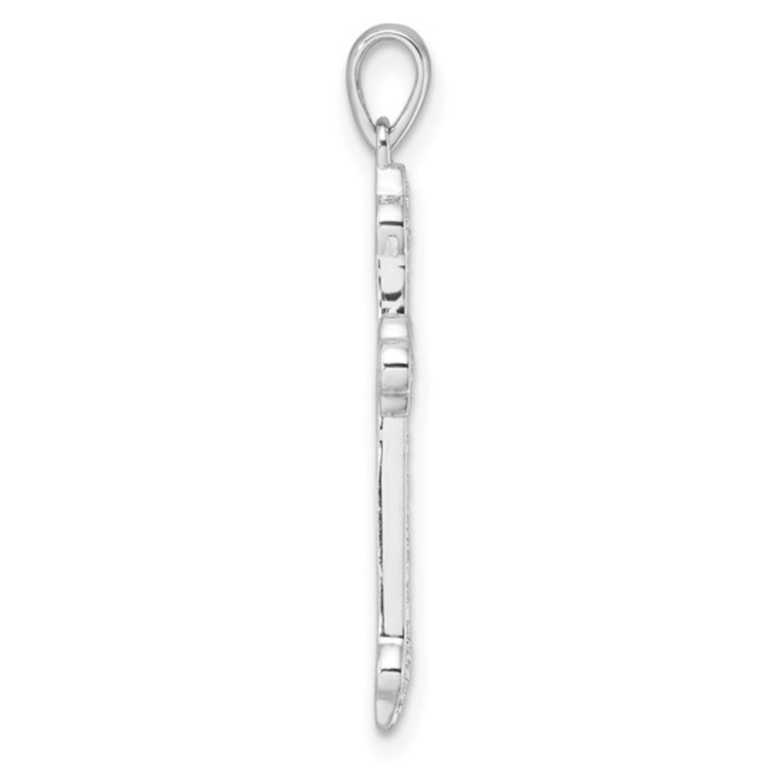 14K WHITE GOLD - DIAMOND CROSS PENDANT