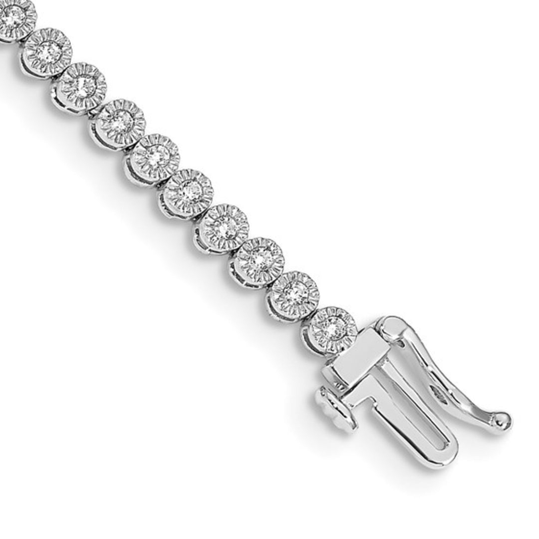 14K WHITE GOLD - LAB DIAMOND TENNIS BRACELET