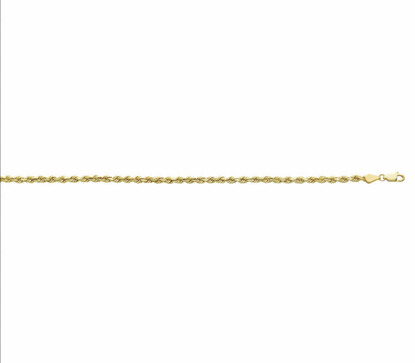 14K SEMI-SOLID - ROPE CHAIN 3.5MM .